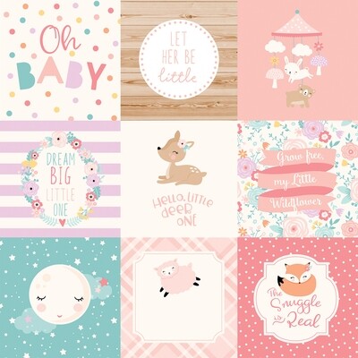 Echo Park - Hello Baby Girl - 12&quot; x 12&quot; Double-sided Paper - 4&quot;x4&quot; Cards