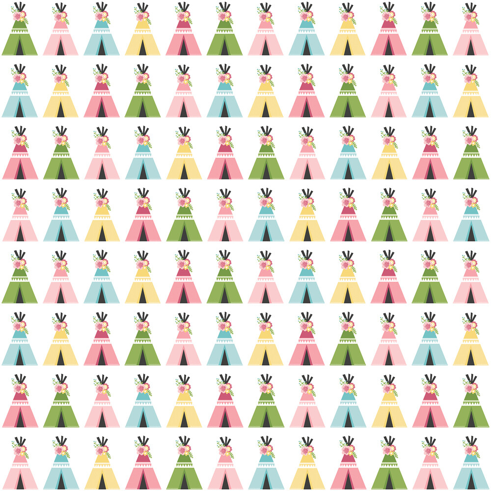 Echo Park - All Girl - 12&quot; x 12&quot; Double-sided Paper - Tepee Trails