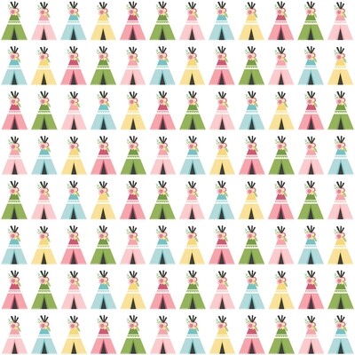 Echo Park - All Girl - 12&quot; x 12&quot; Double-sided Paper - Tepee Trails