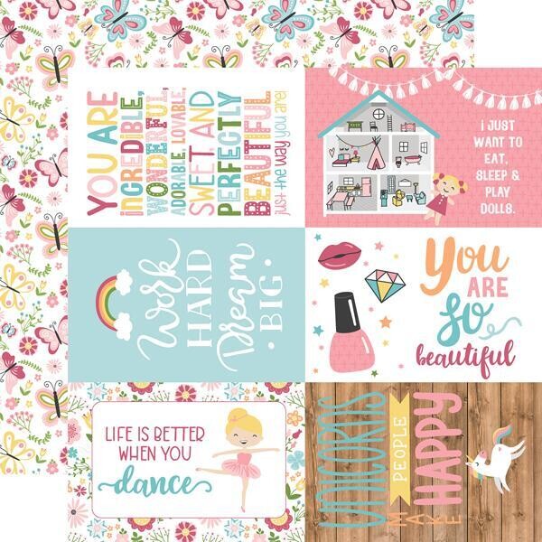 Echo Park - All Girl - 12&quot; x 12&quot; Double-sided Paper - 4&quot;x6&quot; Cards
