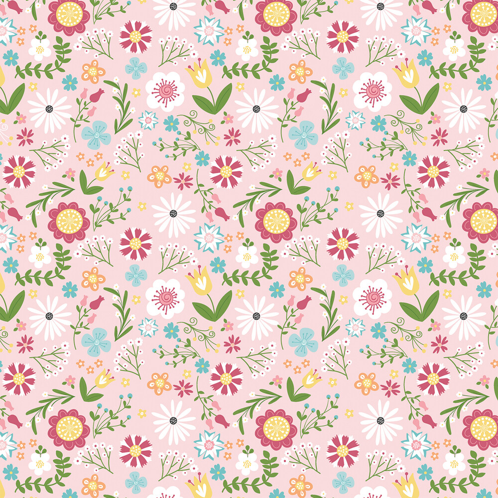 Echo Park - All Girl - 12&quot; x 12&quot; Double-sided Paper - Floral