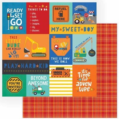 PhotoPlay - Little Builder - 12&quot; x 12&quot; Double-sided Paper - My Sweet Boy