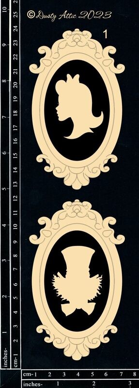 Dusty Attic - Chipboard - Alice Elements #17 - Alice Frames 1