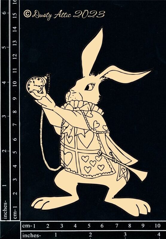 Dusty Attic - Chipboard - Alice Elements #2 - White Rabbit
