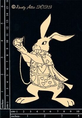 Dusty Attic - Chipboard - Alice Elements #2 - White Rabbit