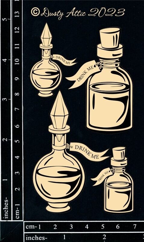 Dusty Attic - Chipboard - Alice Elements #7 - Drink Me