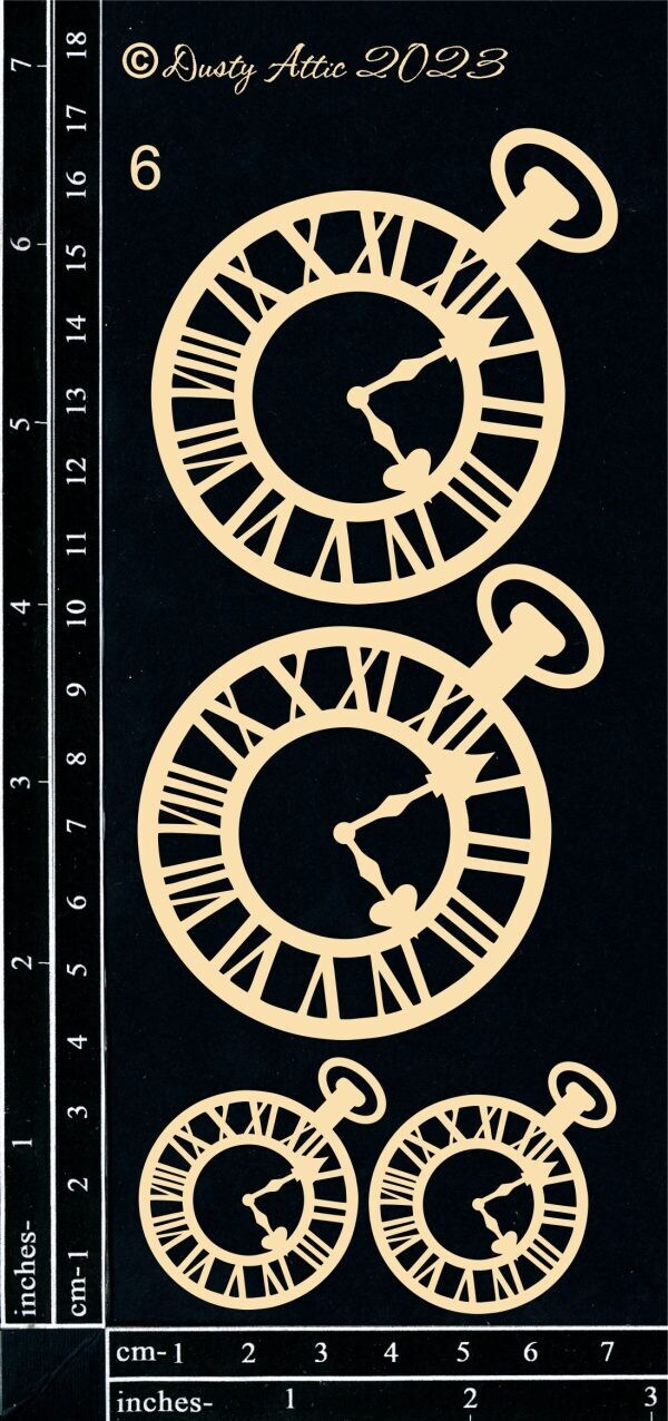Dusty Attic - Chipboard - Alice Elements #6 - Pocket Watches #3