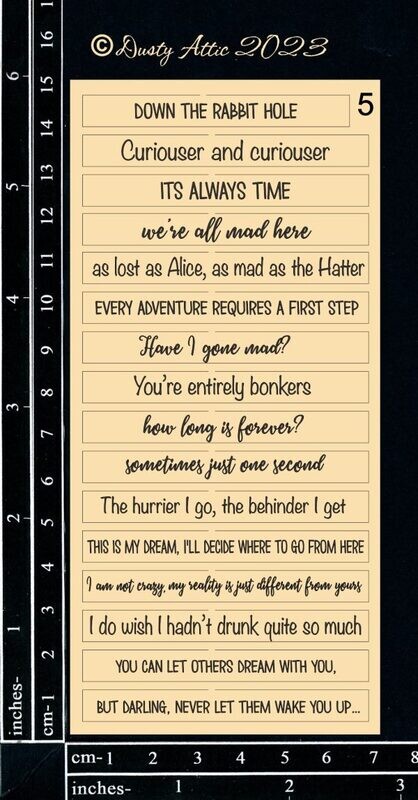 Dusty Attic - Chipboard - Word Strip #5 - Alice