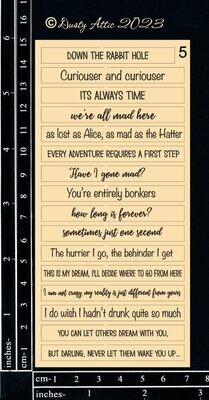 Dusty Attic - Chipboard - Word Strip #5 - Alice