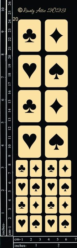 Dusty Attic - Chipboard - Alice Elements #20 - Card Suits