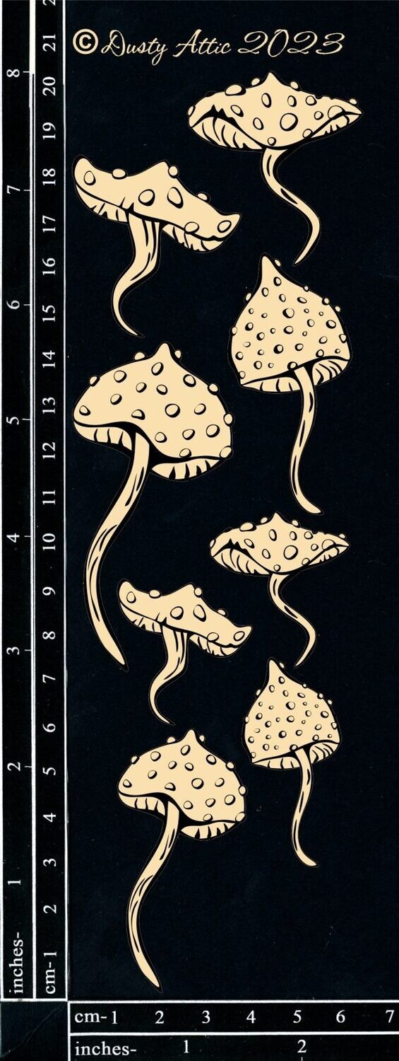 Dusty Attic - Chipboard - Alice Elements #8 - Mushrooms