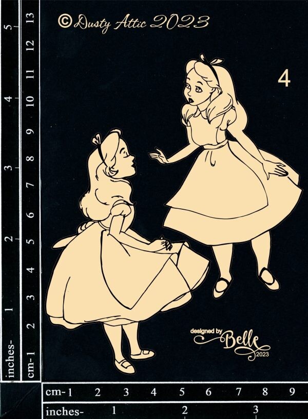 Dusty Attic - Chipboard - Alice Elements #4 - Alice