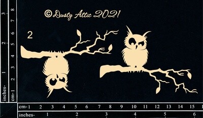 Dusty Attic - Chipboard - Halloween - Owls #2