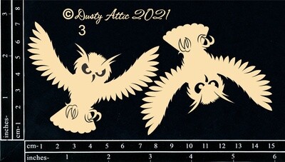 Dusty Attic - Chipboard - Halloween - Owls #3