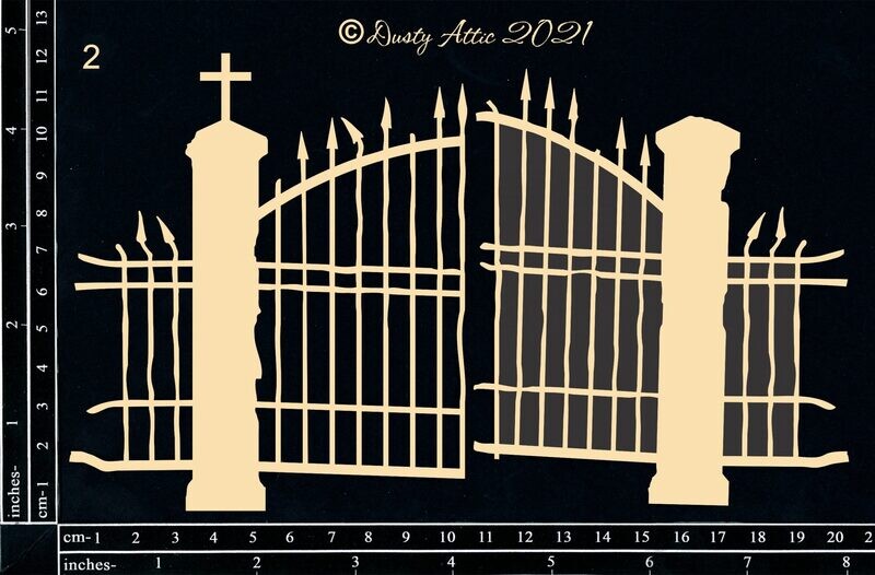 Dusty Attic - Chipboard - Halloween - Cemetery Gates #2