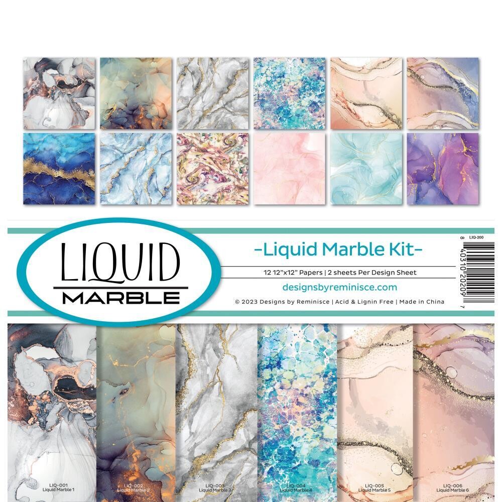 Reminisce - 12&quot;x12&quot; Paper Pack - Liquid Marble