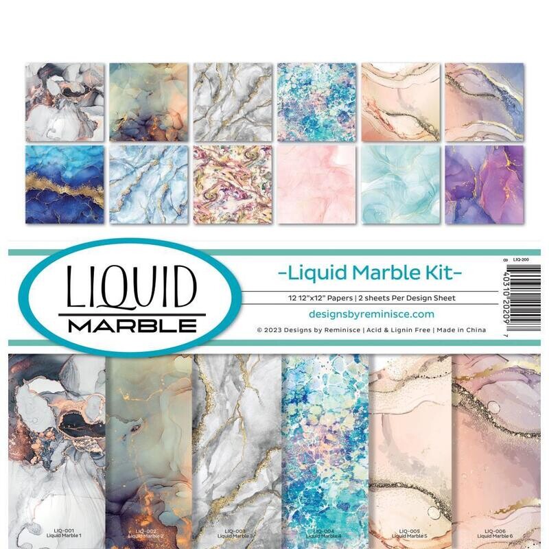 Reminisce - 12&quot;x12&quot; Paper Pack - Liquid Marble