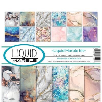 Reminisce - 12"x12" Paper Pack - Liquid Marble