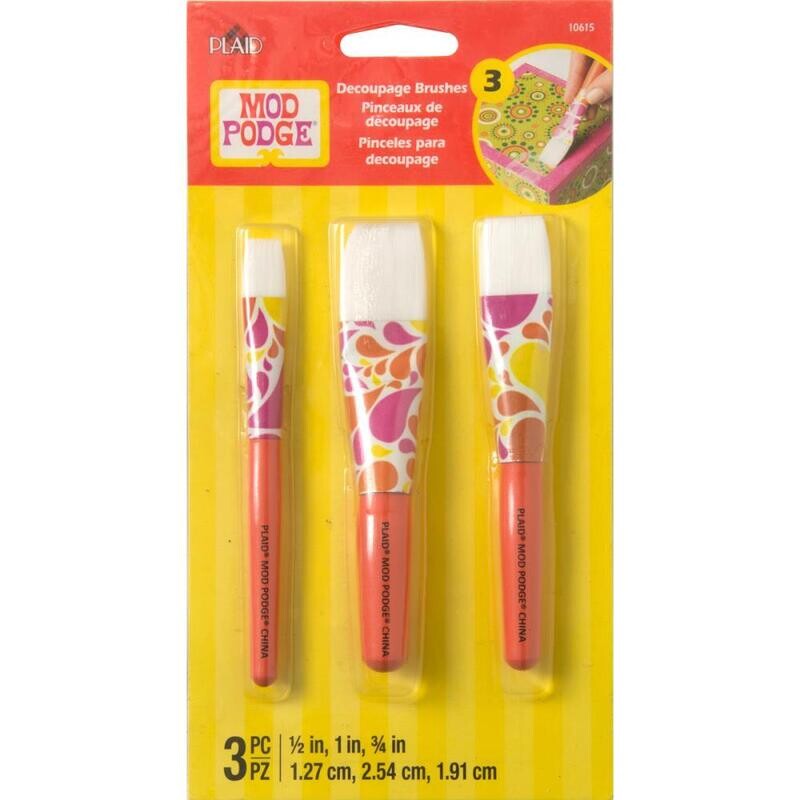 Plaid - Mod Podge - Decoupage Brushes - 3pk