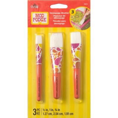 Plaid - Mod Podge - Decoupage Brushes - 3pk