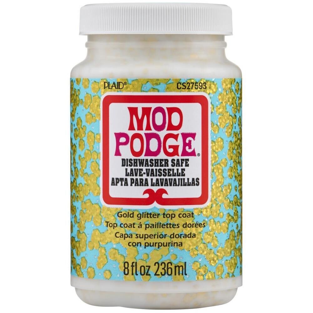 Plaid - Mod Podge - Gold Glitter - Dishwasher Safe Top coat - 236ml