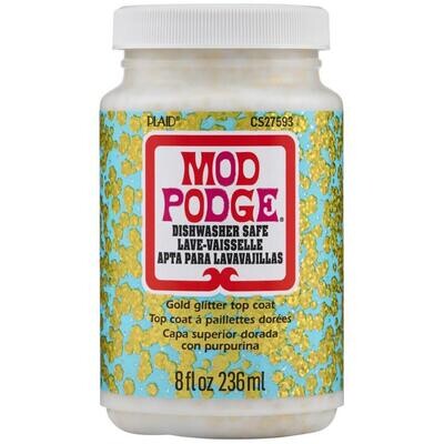 Plaid - Mod Podge - Gold Glitter - Dishwasher Safe Top coat - 236ml