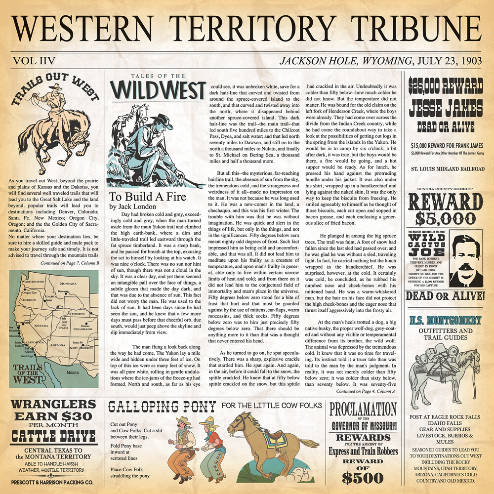 Carta Bella - Cowboy Country - 12&quot;x12&quot; Double-sided Paper - Western Territory