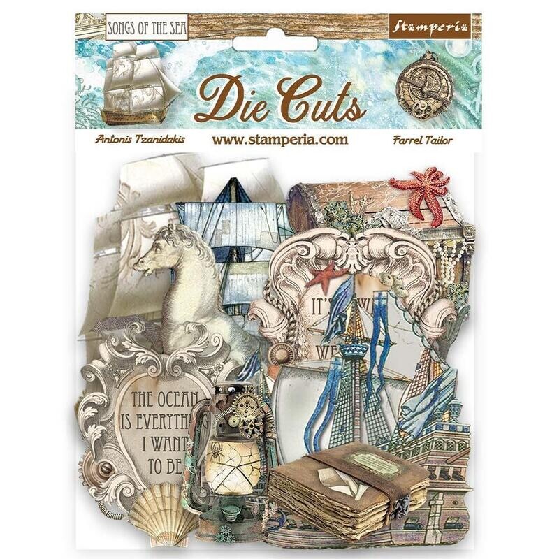 Stamperia - Songs of the Sea - Die Cuts - Ship and Treasures