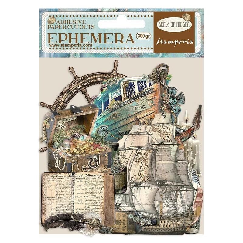 Stamperia - Songs of the Sea - Ephemera - Ship and Elements