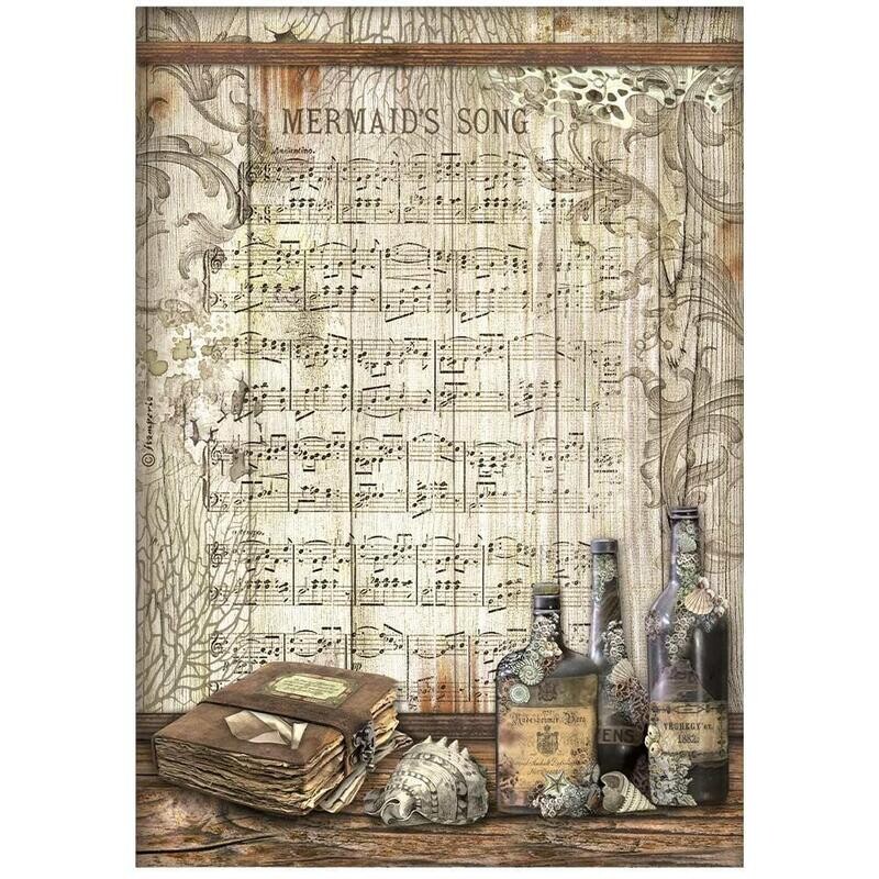Stamperia - Songs of the Sea - A4 Rice Paper - Mermaid&#39;s Song