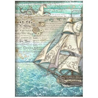 Stamperia - Songs of the Sea - A4 Rice Paper - Sailing Ship