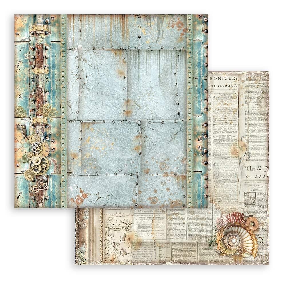 Stamperia - Songs of the Sea - 12&quot;x12&quot; Double-sided Paper - Mechanism Border