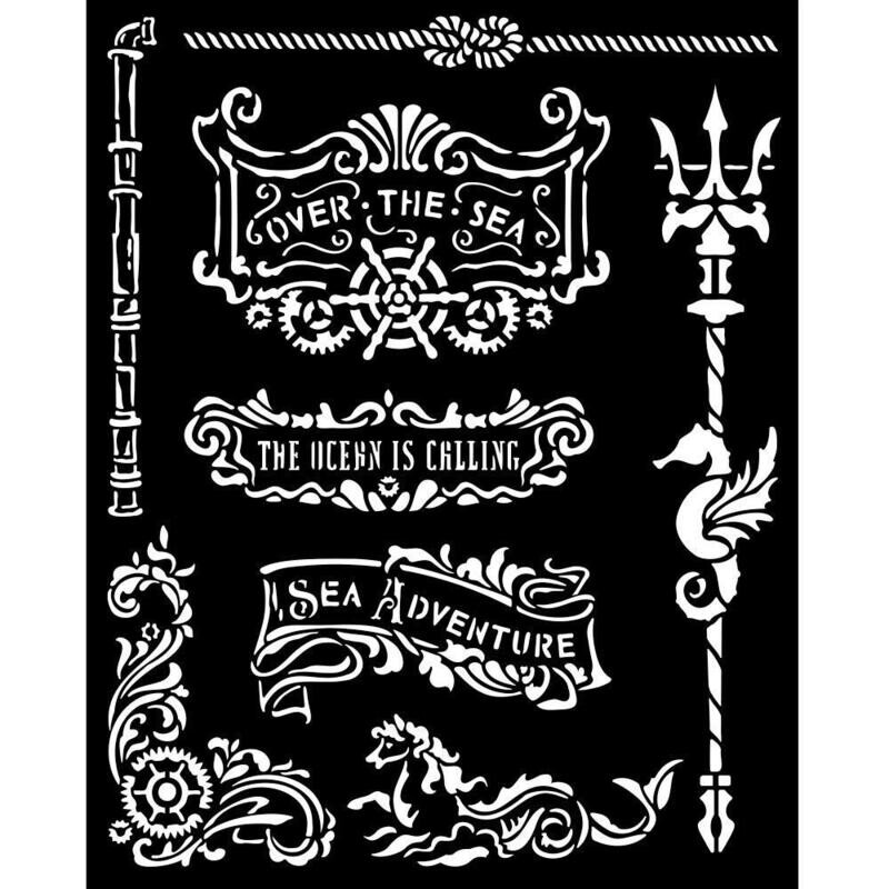 Stamperia - Thick Stencil - Songs of the Sea - Plate and Trident