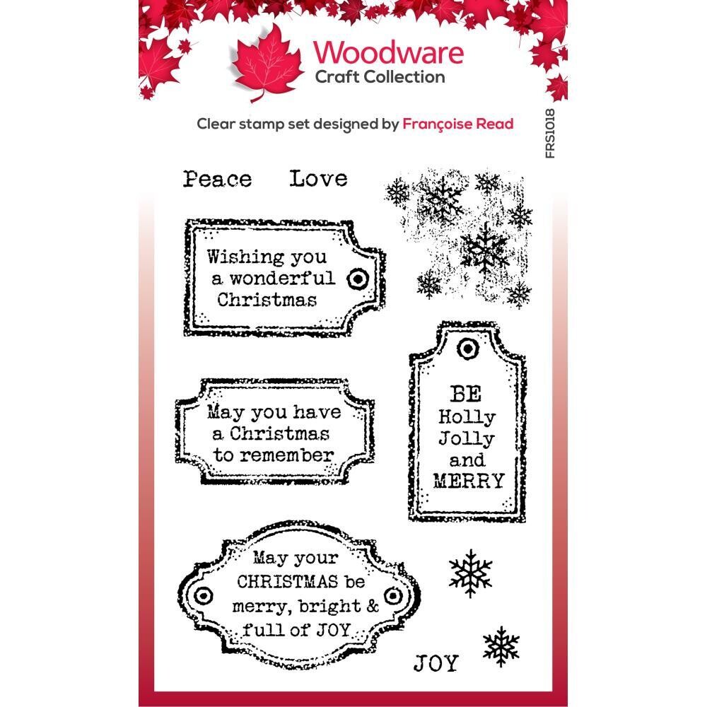 Woodware Craft Collection - Clear Stamp - Christmas Old Labels