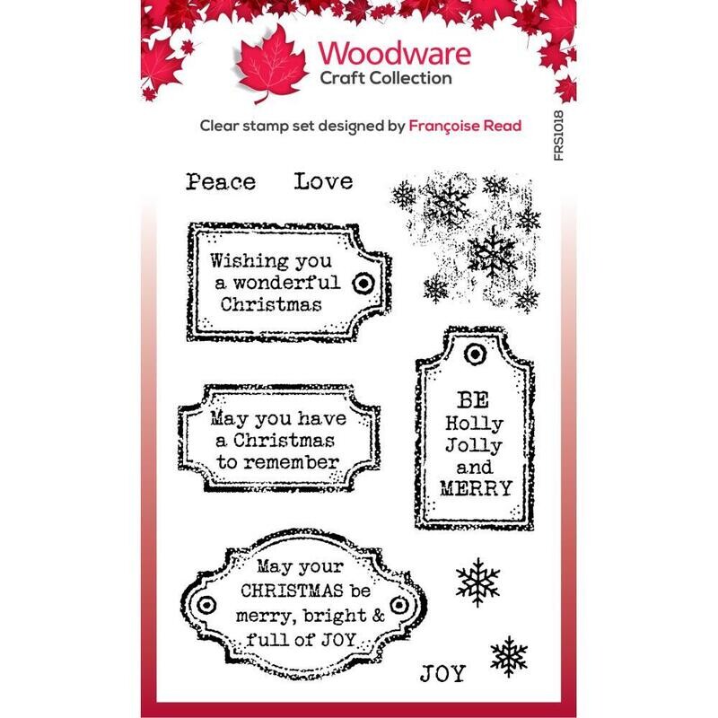 Woodware Craft Collection - Clear Stamp - Christmas Old Labels