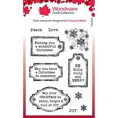 Woodware Craft Collection - Clear Stamp - Christmas Old Labels