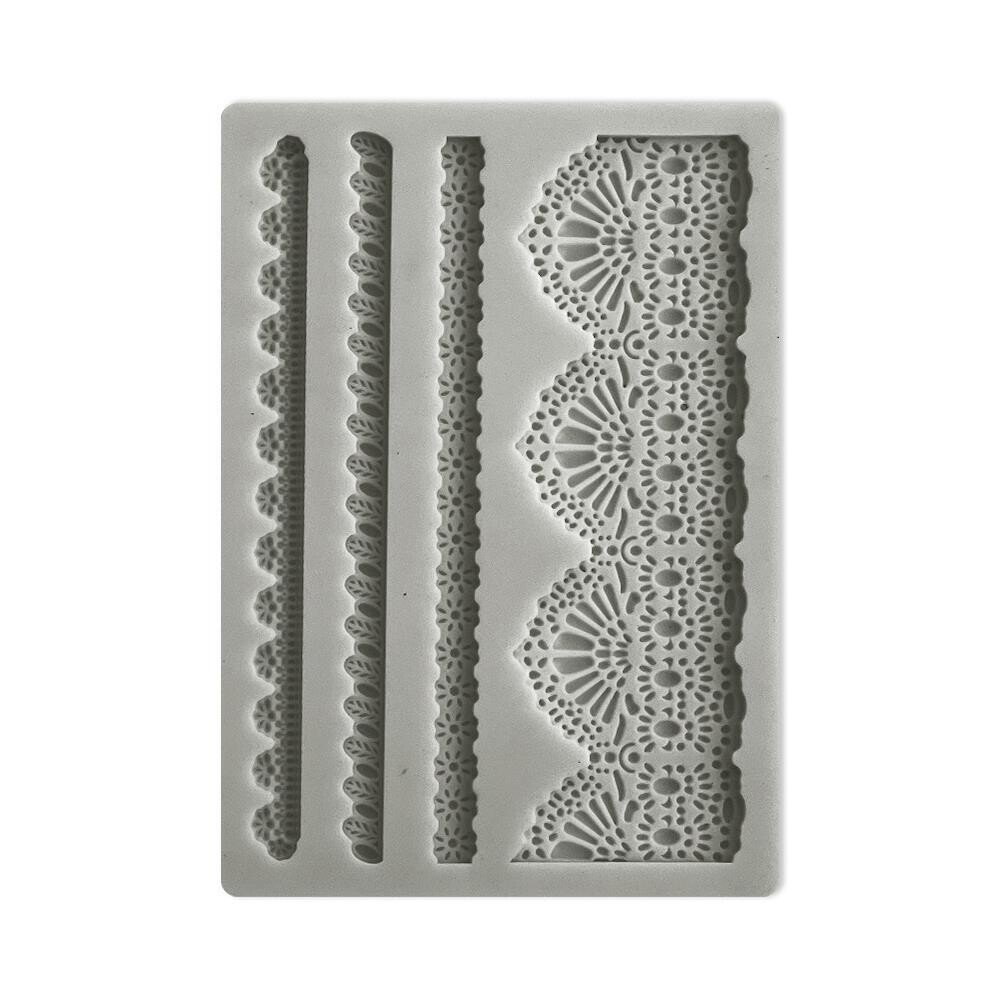 Stamperia - Silicone Mould - Sunflower Art - Laces And Borders
