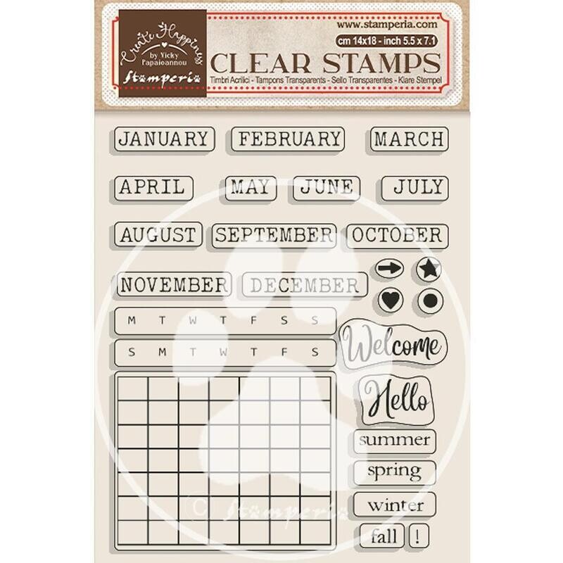 Stamperia - Clear Stamp - Create Happiness -  Monthly Calendar