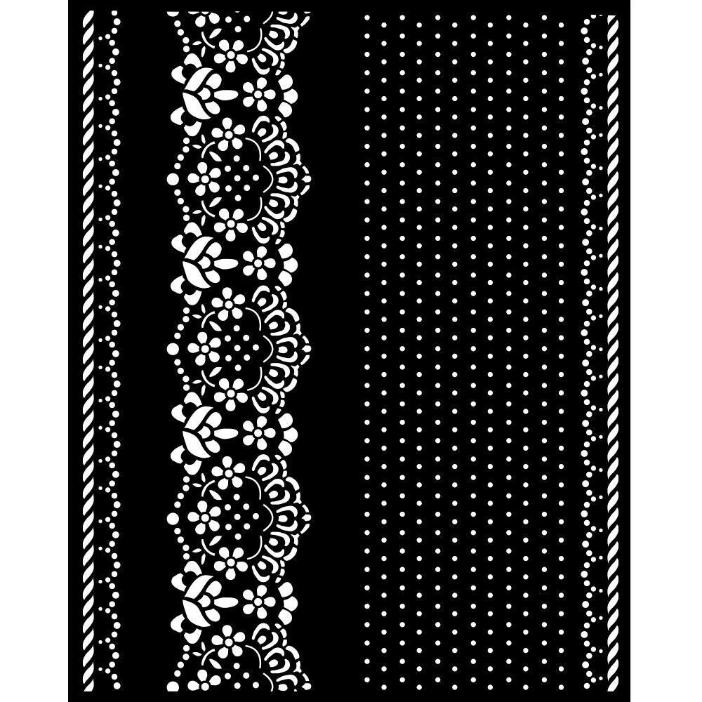 Stamperia - 7.87&quot; x 9.84&quot; Stencil - Sunflower Art - Border and Lace
