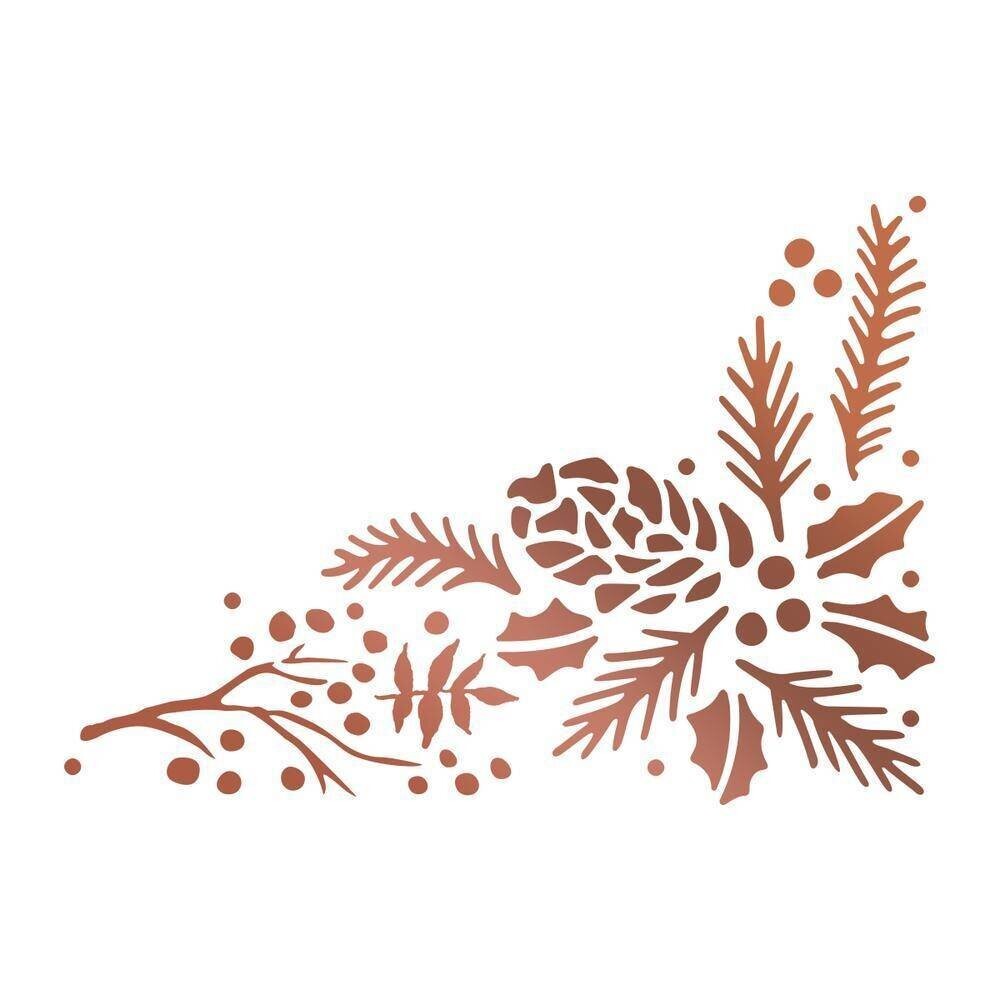 Couture Creations - Christmas Hot Foil Stamp/Die - Pinecone Corner