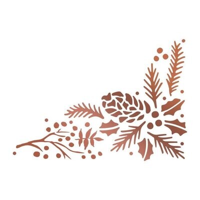 Couture Creations - Christmas Hot Foil Stamp/Die - Pinecone Corner