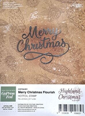 Couture Creations - Christmas Hot Foil Stamp/Die - Merry Christmas Flourish
