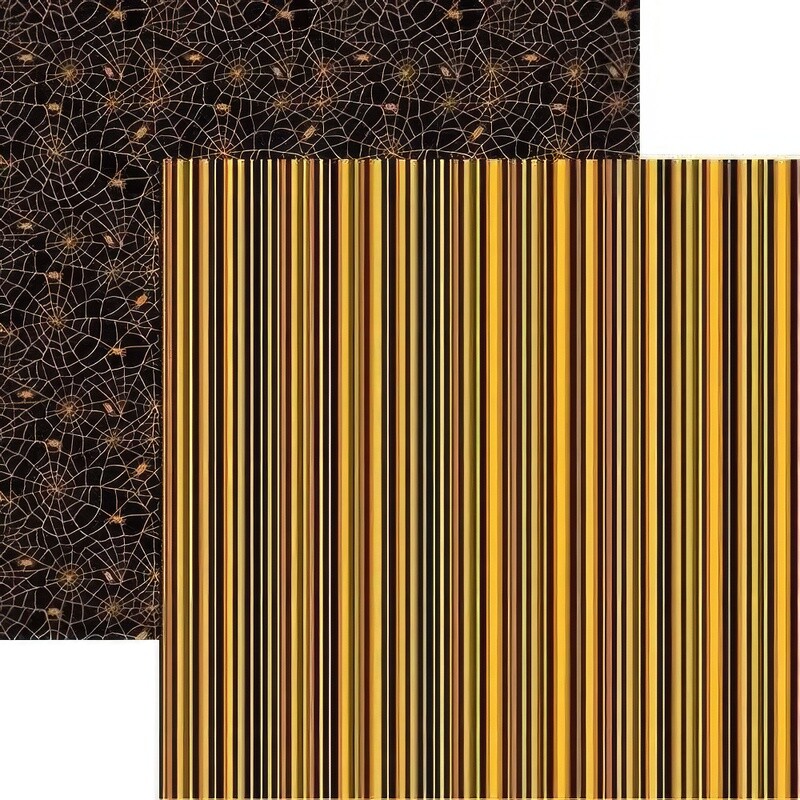 Reminisce - Halloween - 12&quot;x12&quot; Double-sided Paper - Halloween Stripe