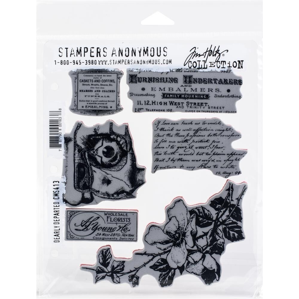 Stampers Anonymous - Tim Holtz - Cling Mount Stamps - Dearly Departed