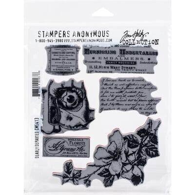 Stampers Anonymous - Tim Holtz - Cling Mount Stamps - Dearly Departed