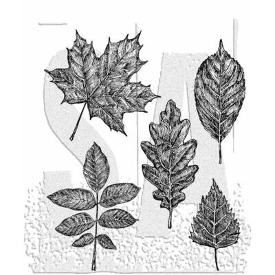 Stampers Anonymous - Tim Holtz - Cling Mount Stamps - Sketchy Leaves