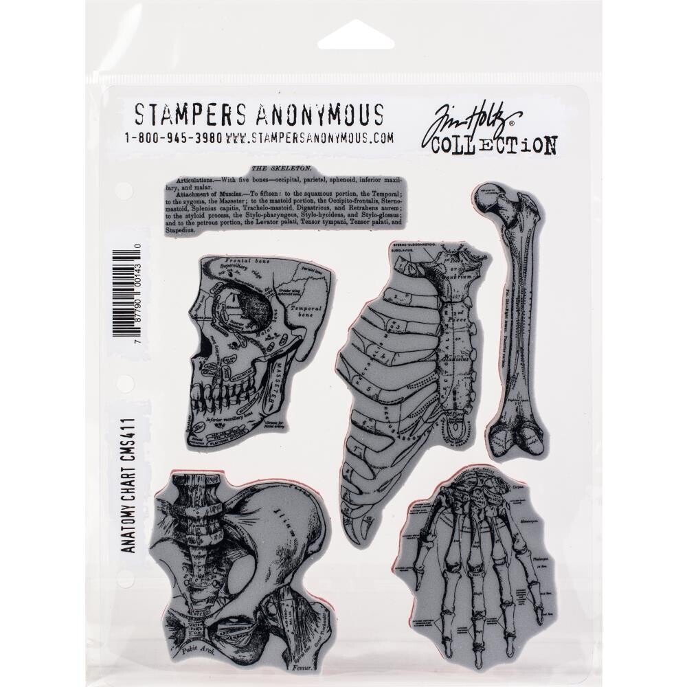 Stampers Anonymous - Tim Holtz - Cling Mount Stamps - Anatomy Chart