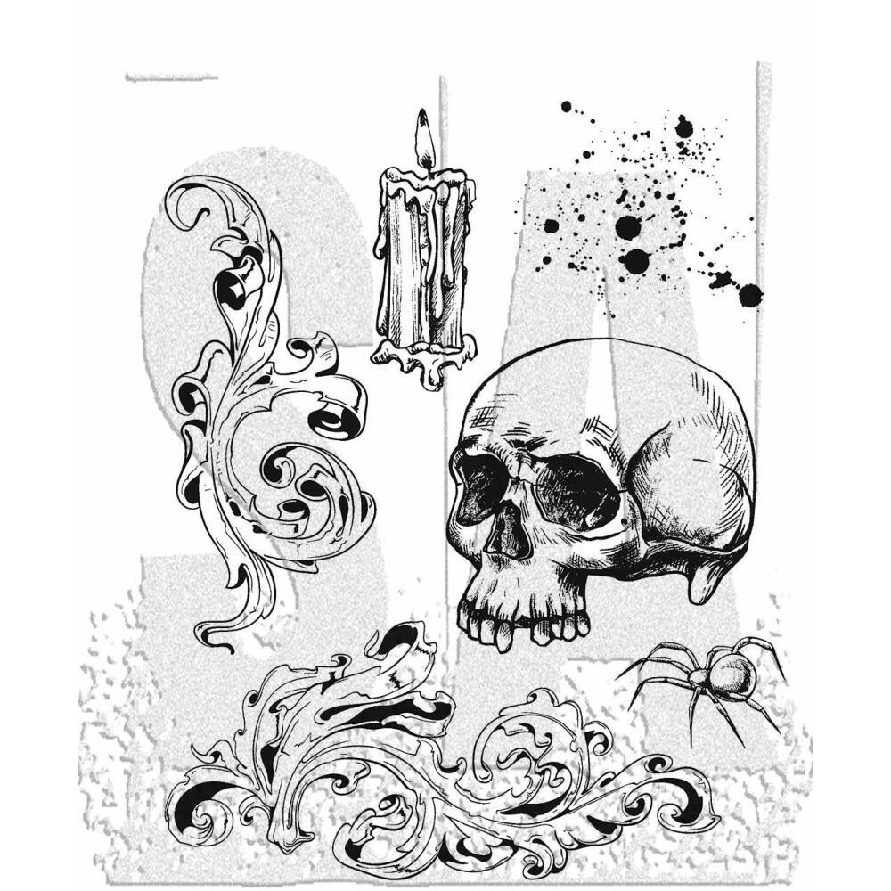 Stampers Anonymous - Tim Holtz - Cling Mount Stamps - Foreboding