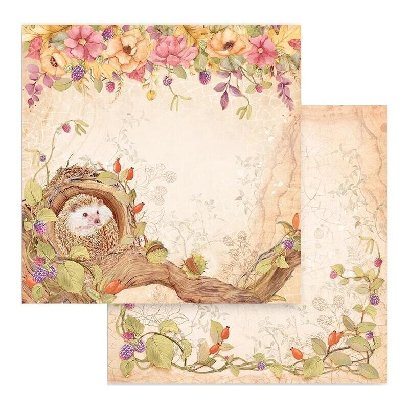 Stamperia - Woodland - 12&quot; x 12&quot; Double-sided Paper - Hedgehog
