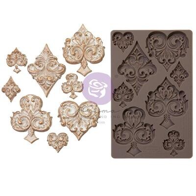 Prima Marketing - Lost in Wonderland - 5&quot;x8&quot; Silicone Mould - Deck of Cards